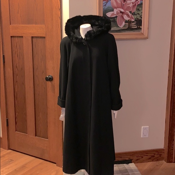 Vintage Jackets & Blazers - DONNY BROOK black wool button down trench coat 10